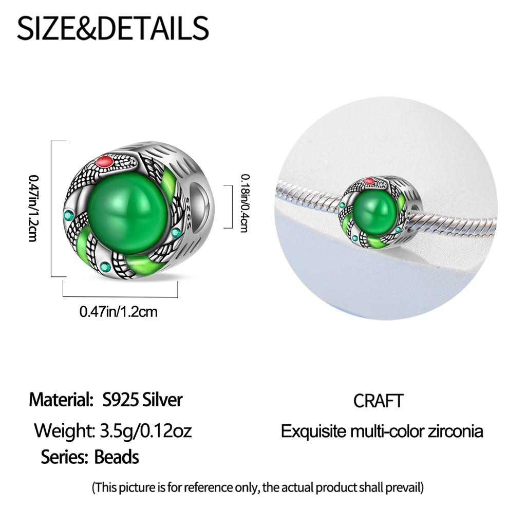 Kupfer Charm Perlen Charms Authentisch Grüner Geist Schlangen Perlen Charms Kompatibel Mit Armbändern Schmuck DIY Damen Geschenk Zubehör