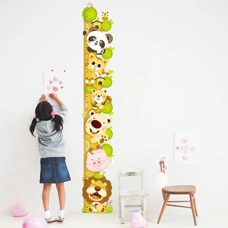Kids Room Nursery Height Measure Wall Sticker Cartoon Animals Unicorn Dinosaur Growth Chart