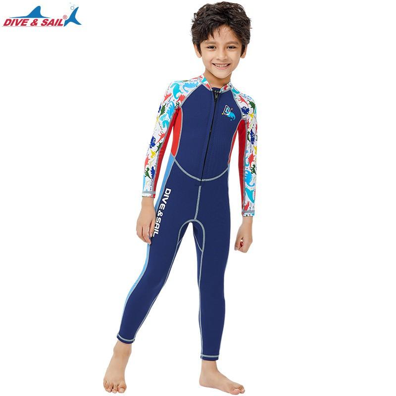 Kinder 2mm Neopren Neoprenanzug Ganzkörper Langarm Schnorcheln Surfen Tauchen Schwimmen UV-Schutz Warmwasser-Sportarten