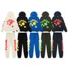 Mens Spider Web Graphic Hoodie High Street Loose Fit Long Sleeve Pullover Teens