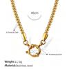 Europäische Retro 18K Gold Halskette für Damen - Hochwertiger schlichter Stil mit vielfältigen Designs und Edelstahlkette
