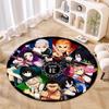 Classic Japanese-style Cartoon Demon Slayer Round Rug, Home Soft Decorative Anti-slip Yoga Mat and Chair Mat, Outdoor Floor Mat Carpet K13