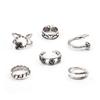 Personalized Combination Ring, Retro Love Nails Flower Opening 6 Pieces Ring Jewelry