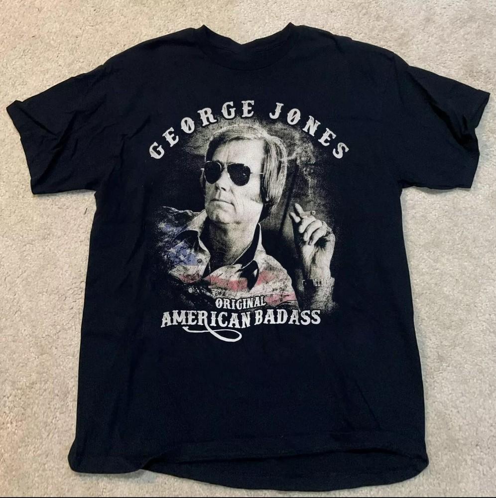 

George Jones American Badass Black Short Tee Cotton Unisex Shirt Unisex T-Shirt XXXL