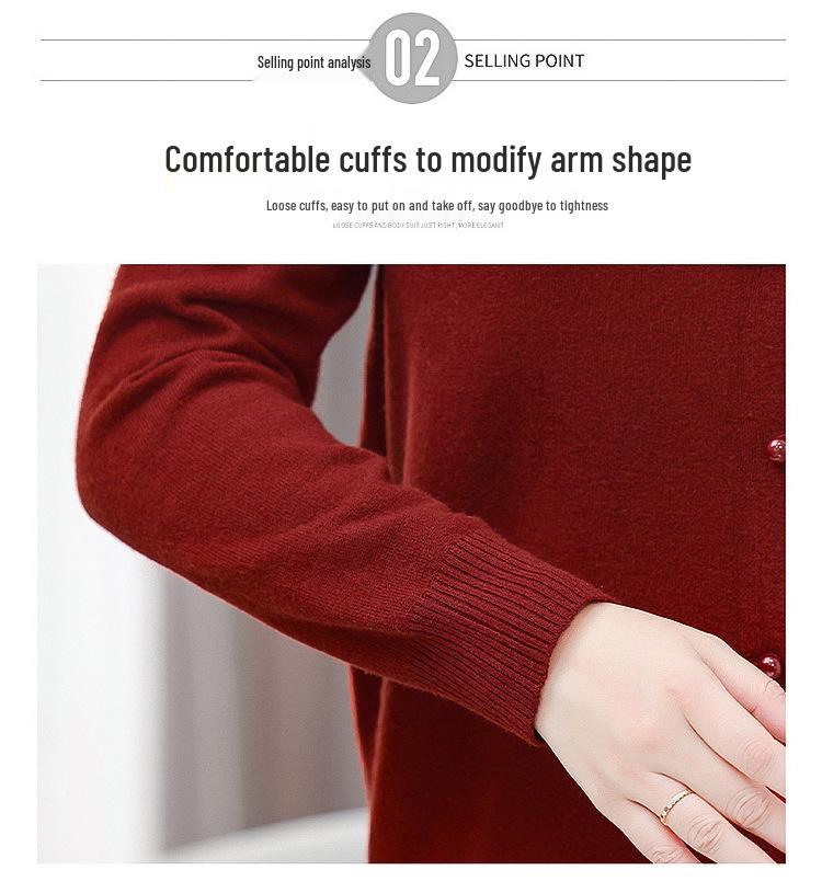 Women's Chinese Style Knit Cardigan for Fall & Winter