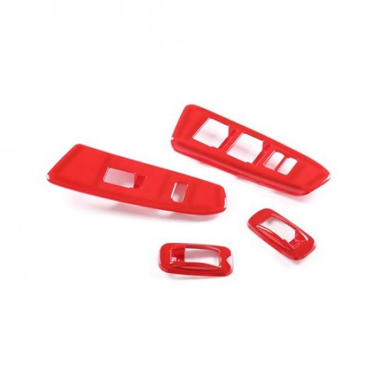Red Interior Window Lift Trim Switch Panel Accessories For Toyota Tacoma 11-15