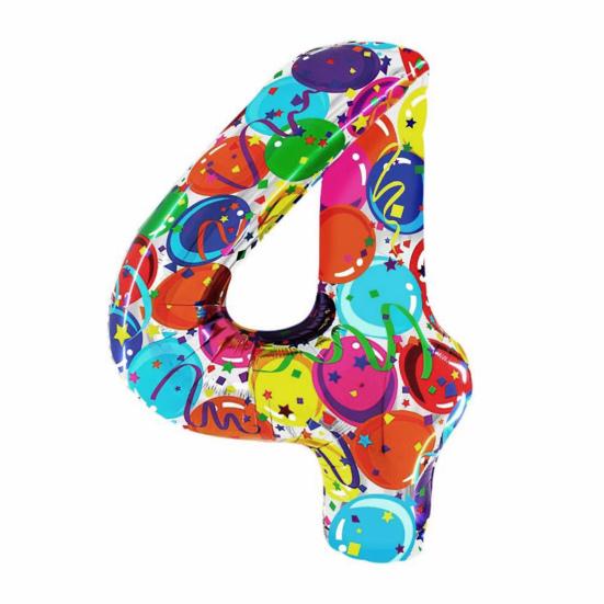 40 Inch Aluminum Foil Number Balloon Colorful 2024 New Year Large Size Balloon Celebration Decoration Party Supplies