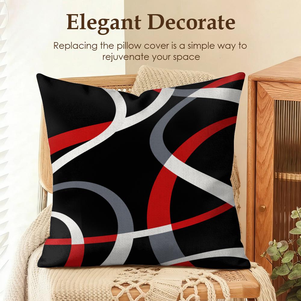 op Art Echo Spectrum Cushion Cover Natural Linen Organic Fabric DoubleSided Printing Sofa Home Decor Gift Pillow Case