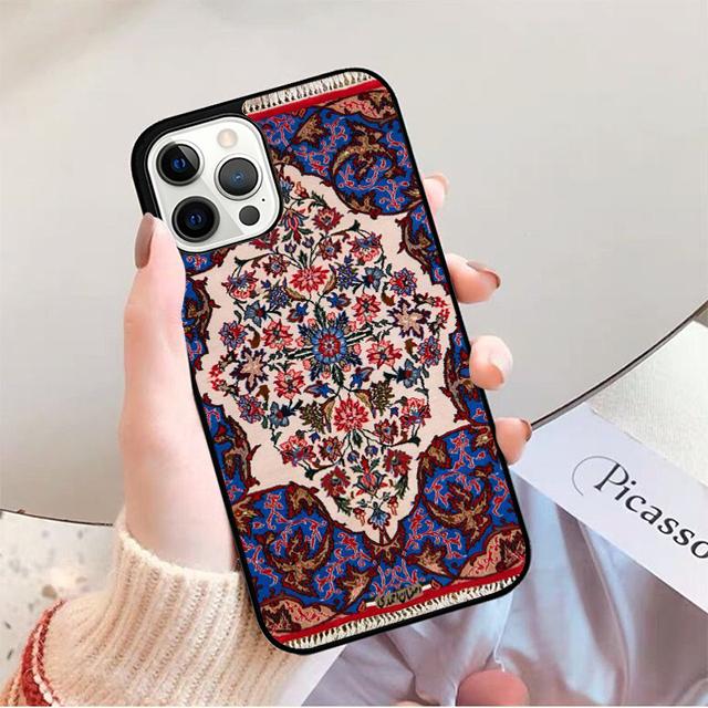 

Persian Carpet Floral Pattern Phone Case For iPhone 17 Air 16 15 14 13 12 Pro Max Plus Max Cover Shell coque iPhone 12or12pro