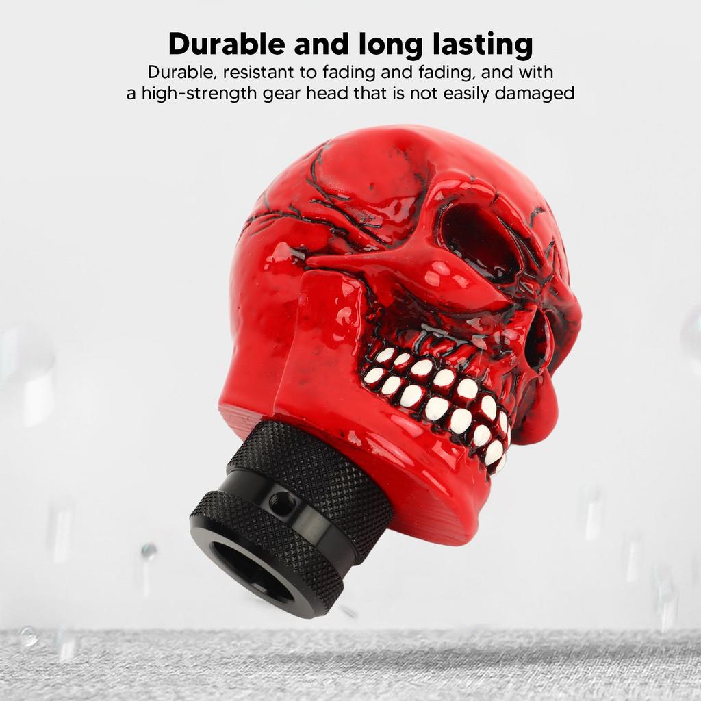 Skull Gear Shift Knob Red Universal Skull Head Resin Shift Lever Handle Shifter Knob Manual Lever Stick for Cars