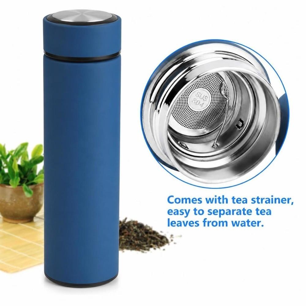 Rustless Steel Vacuum Bottle Matte Surface Thermal Insulated Cup Portable Travel Mug  Office Use