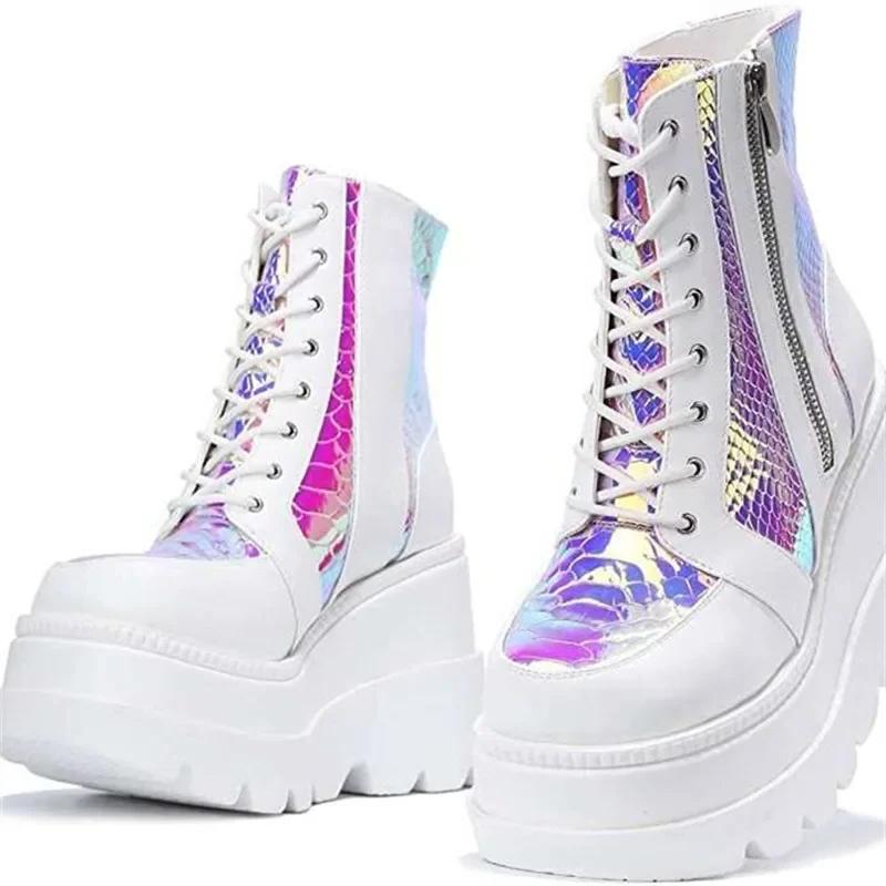 Winter Ladies Thick Soled Boot High Top Outdoor Anti Slip Shoe Zipper Fashion Short Boots Casual Comfort Women's Shoes