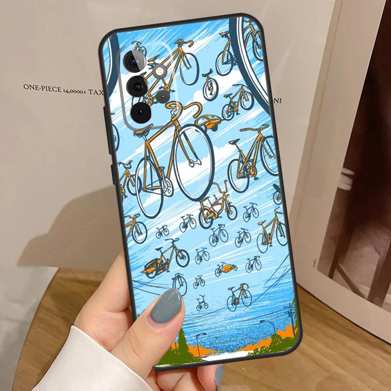 Ride Mountain Bike Bicycle Art Case For Samsung Galaxy A34 A54 A14 A15 A35 A55 A52 A32 A12 A51 A71 A13 A23 A33 A53 Cover
