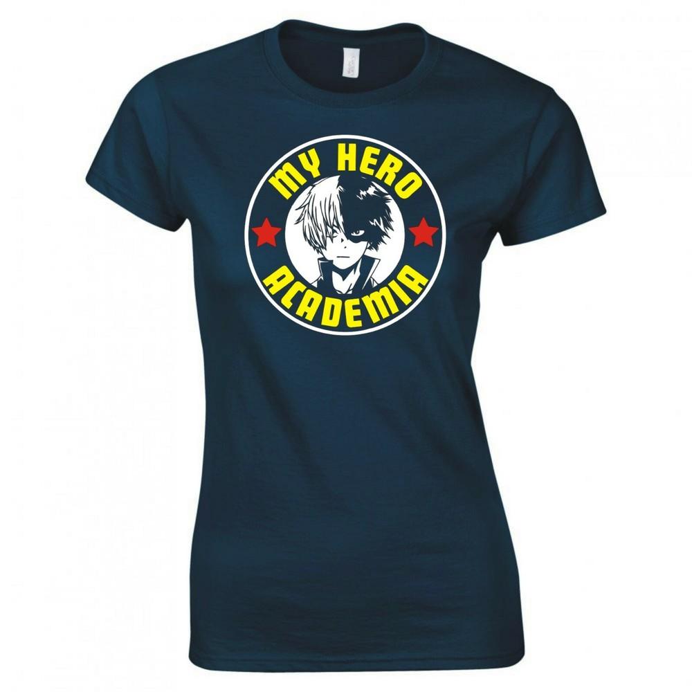 Inspired By My Hero Academia Todoroki Anime Ladies Skinny Fit TShirt S