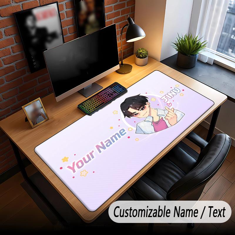 Large Mouse Pad Kpop Demon Hunters Print Custom Name Text Desk Mat for Office Gaming