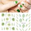 2pcs Green Kiwi Leaf Fruit Water Slider Nail Sticker Fantasy DIY Decor Nail Art Foils For Tools