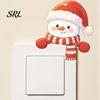 Waterproof Wall Sticker Christmas Snowman Switch Stickers, PVC Light Decals for Square Power Switches & Adhesive Plate Socket Panels, Removable