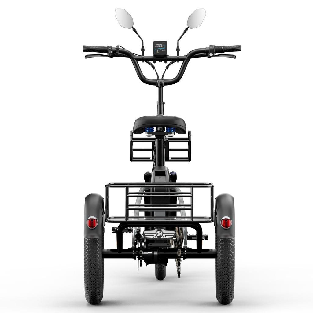 Cysum AG1 Pro 48V20AH Akku Elektrofahrrad Vorne 20*2.1+Hinten 16*3.0" Reifen Elektrofahrrad Erwachsener Elektroroller 750W Motor Elektrisches Lastendreirad