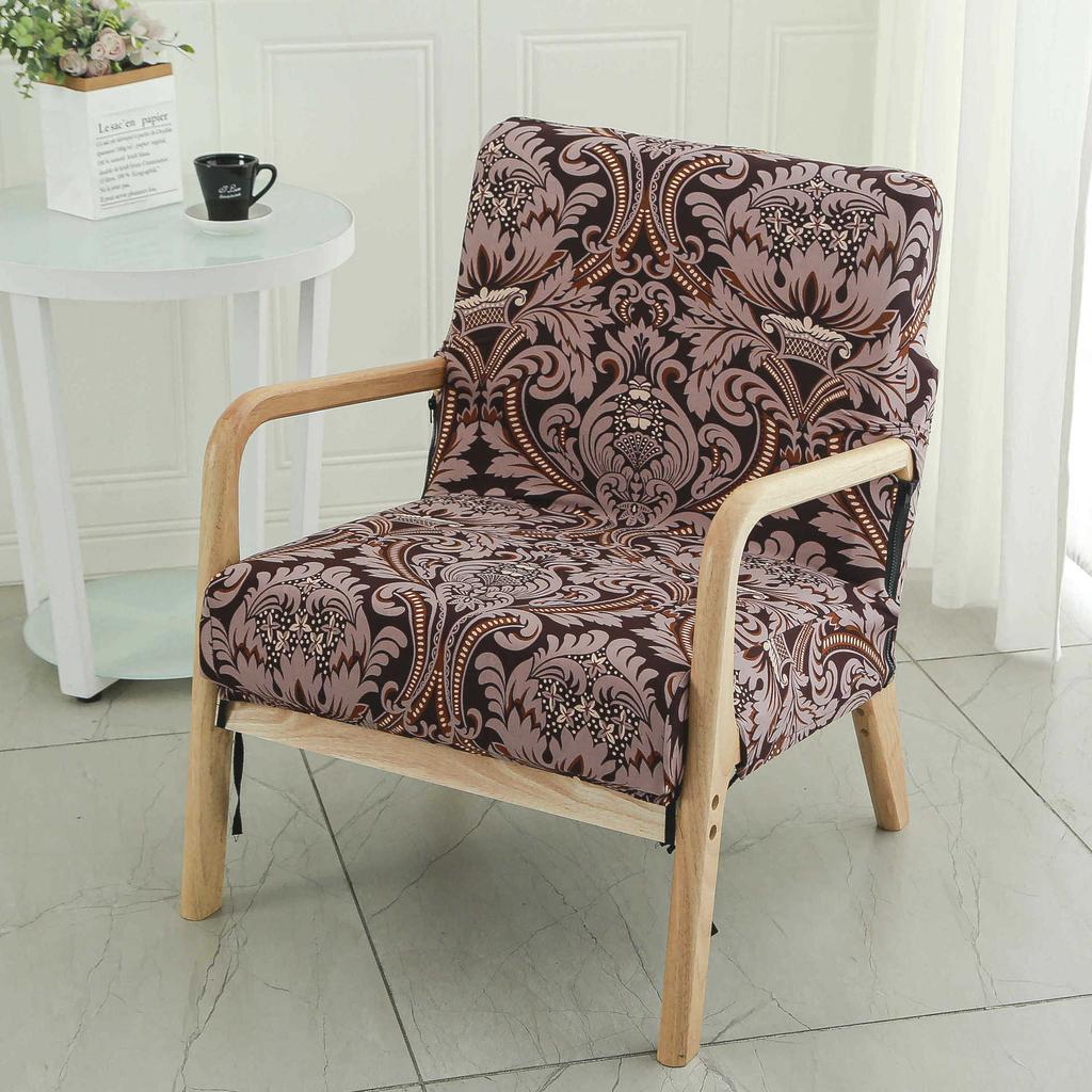 Single Simple Small Apartment Elastic Sofa Cover All-Inclusive Internet Cafe Cafe Square Sofa Cover Wood Chair Cover
