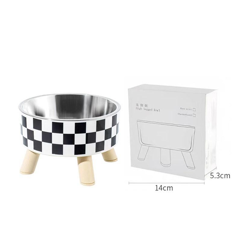 4-Ecken Anti-Nacken Wirbelsäule Edelstahl Katzennäpfe Mit Erhöhtem Ständer Katze Kleiner Hund Futter- und Wassernäpfe Rutschfester Haustierfressnapf
