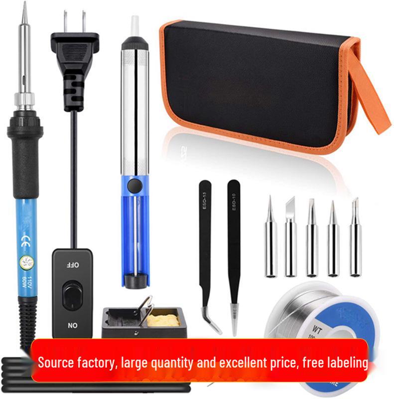 12-in-1 Soldering Iron Kit, 60W/110V, Adjustable Temp with On/Off Switch