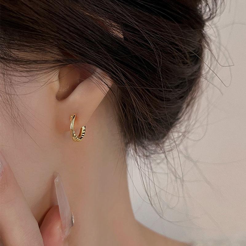 Twist Earbuds Wrapped Earrings Light Luxury French Retro Earrings Autumn and Winter New Earrings for Women