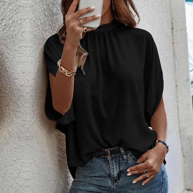 Elegant Summer Chiffon Leopard Print Women Bat Sleeve Blouses Shirt Top Strap