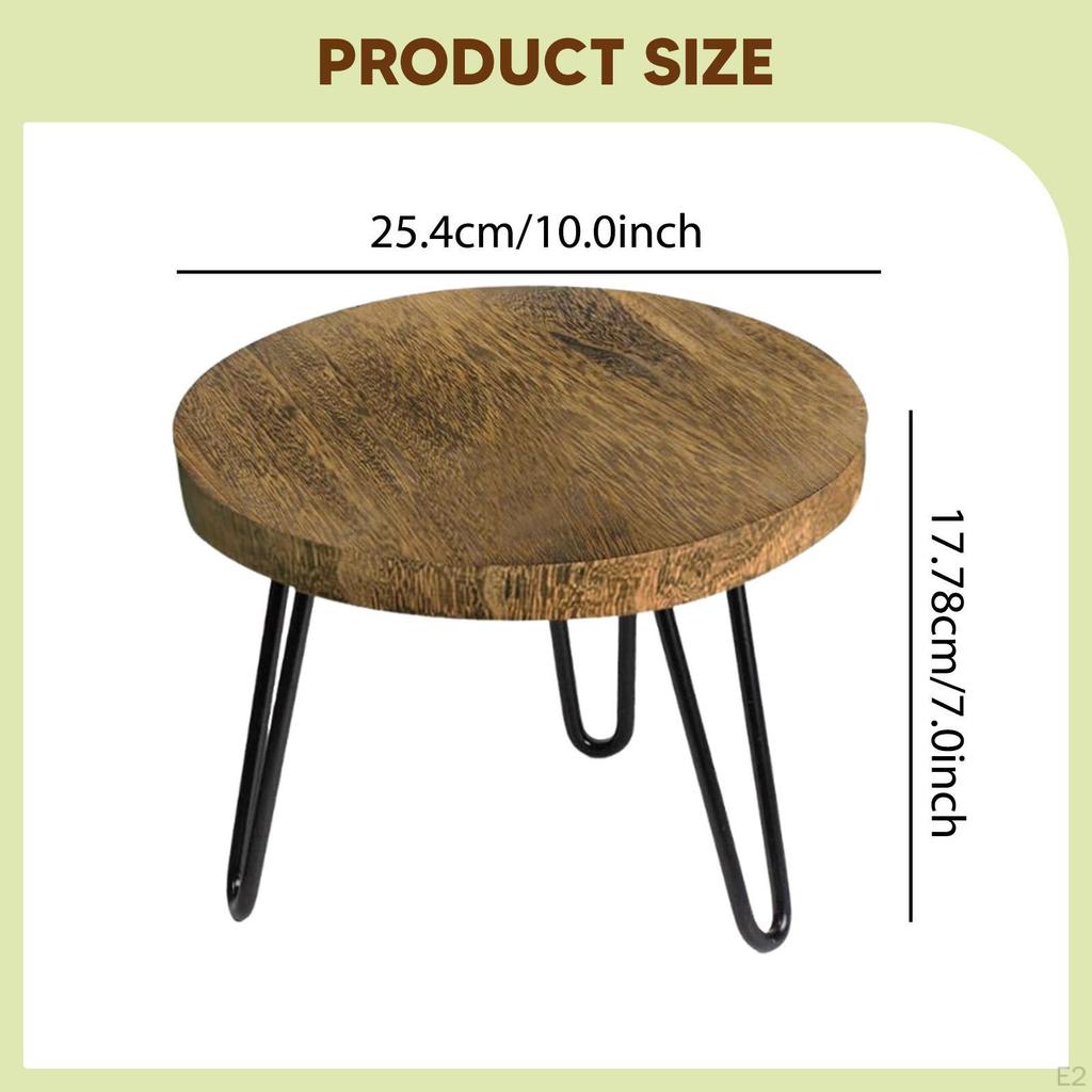 Wood Plant Stand Mini Mid Riser Stand,Rustic,Flower Pot Holder,Wooden Stool for Counter Room