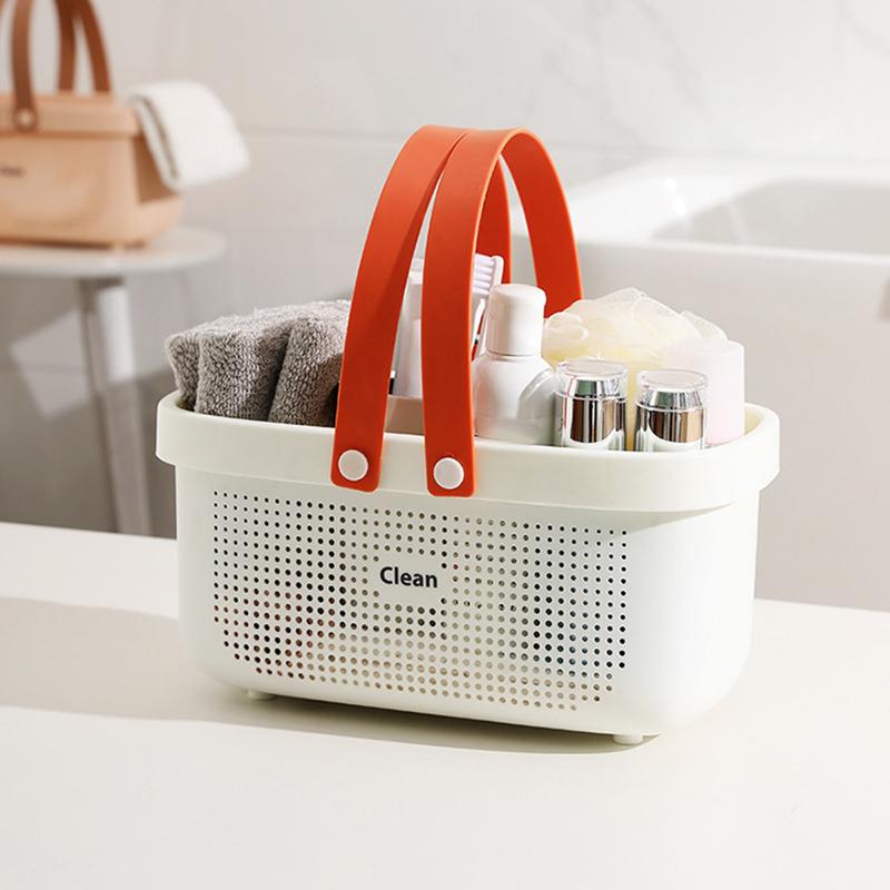 Plastic Storage Baskets With Handles, Shower Caddy Shelf Organizers Basket For Bathroom, Kitchen, Dorm Room Basket Bathroom