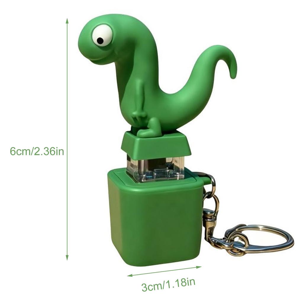 Lustiger Eidechsen-Knopf-Sound-Schlüsselanhänger Wiederaufladbarer Fidget-Clicker Klickender Knopf-Sound-Schlüsselanhänger mit LED-Licht Zur Stressbewältigung