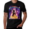 Space Cat Llama Sloth Riding Pancakes Tshirt Art Pattern Printed Casual Top