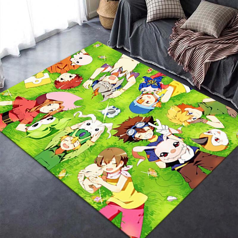 2026 NEW Digimon Adventure Carpet Rug for Living Room Bedroom Home Sofa Decoration,Kids play Non-slip Floor Mat