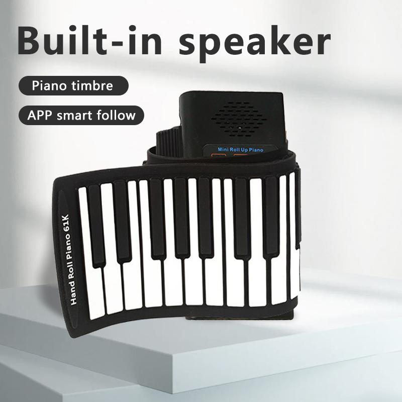 Taşınabilir El Yapımı Trompet Piyano 61 Tuşlu Katlanabilir Piyano Başlangıç Seviyesi Dostu Müzik Öğretimi Doğum Günü Hediyesi