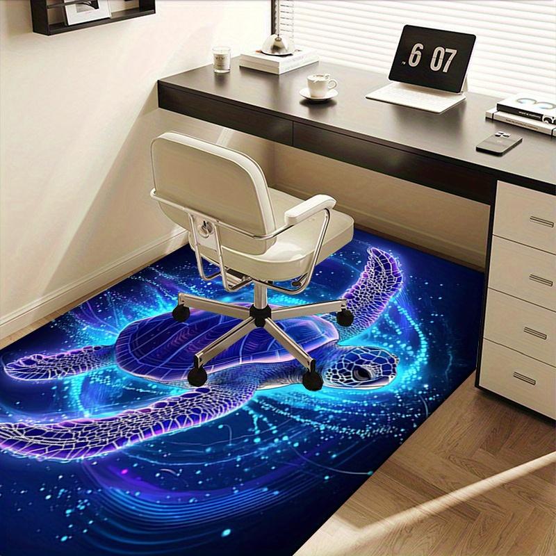 1 Stück Meeresschildkröte, Leuchteffekt, Digitale Kunst Büro Teppich Weiches Polyester Eingangsteppich Waschbar Nicht