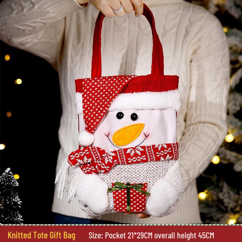 Large Santa Claus Christmas Eve Gift Bag with Pocket for Decorations