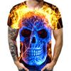 Men's Fashion Casual Loose 3D Cool Printing Round Neck Pullover T-Shirt Top