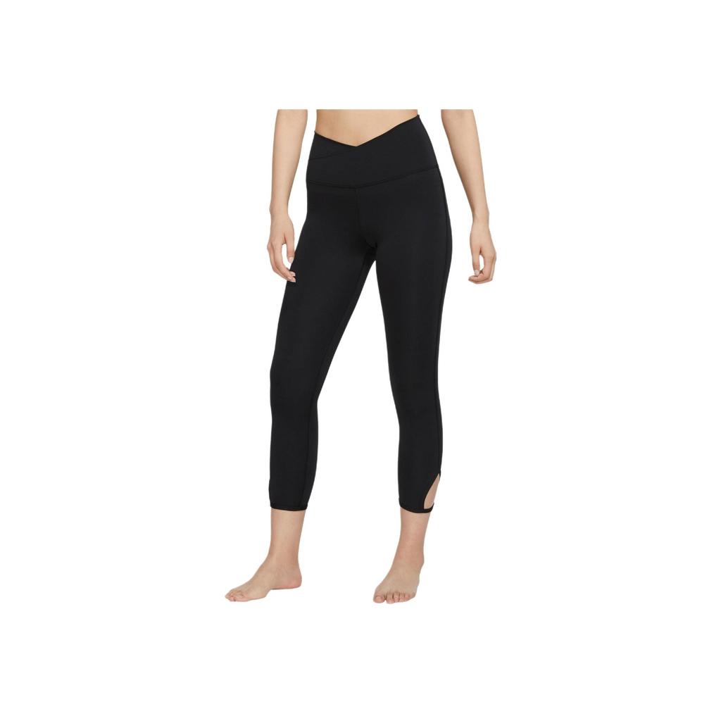 Nike 21 Solid High-Waisted Slim Fit Nine-Point Sports Pants Women Bottoms Black DJ0802-010