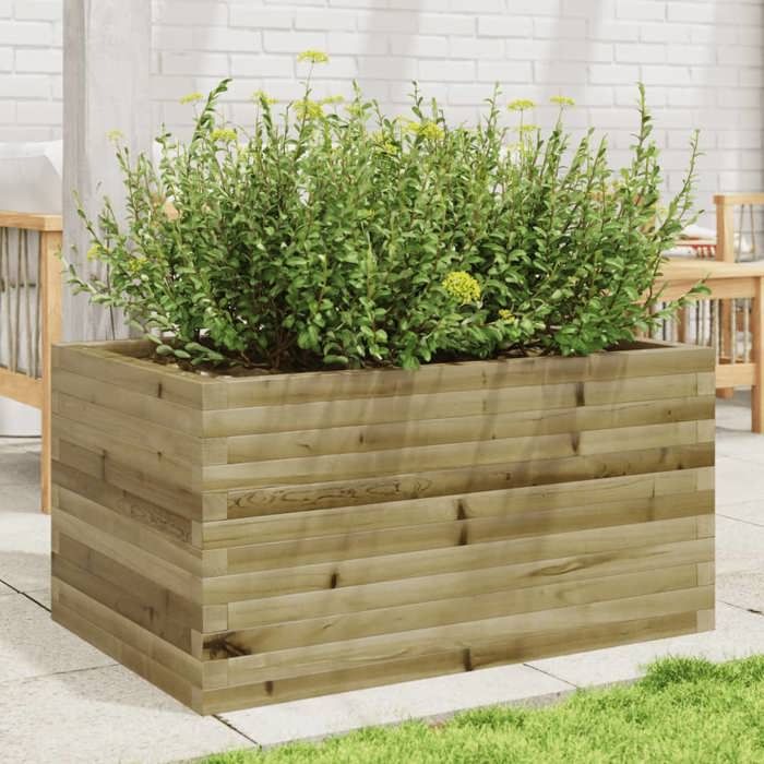 VidaXL Planter 90x60x45.5 Cm Impregnated Pine Wood, Outdoor Planter, Flower Box, Plant Box, Planter Box of 847282