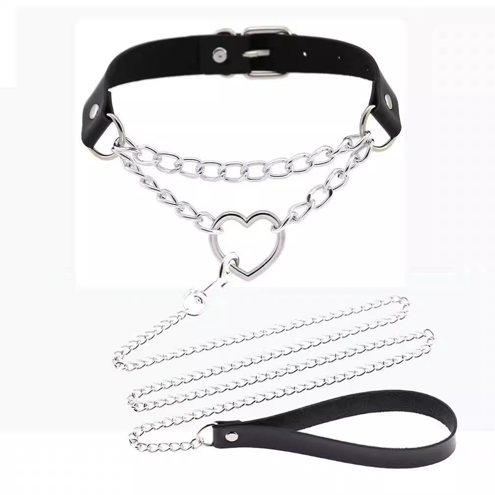 Y2K Black & White Dog Bone Choker Necklace - Cute, Cool, Sweet Girl Style Accessory