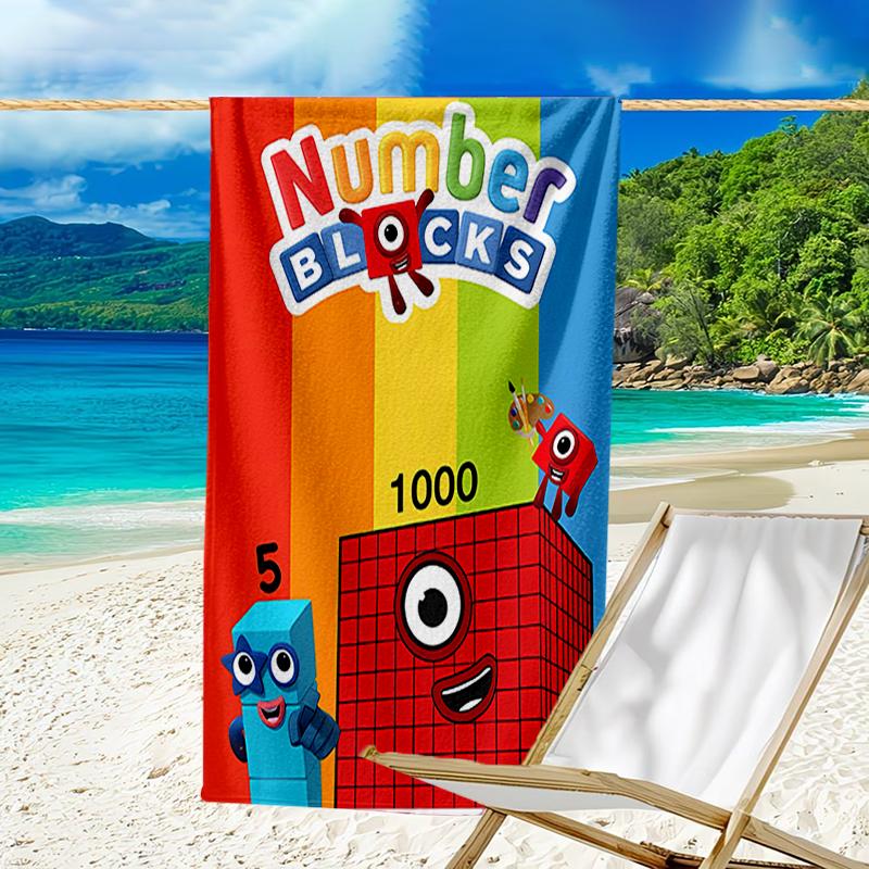 Proof Beach Towel with a Numberblocks Pattern - Soft,absorbent,quick-drying,machine Washable - Perfect for Swimming,camping,bathing