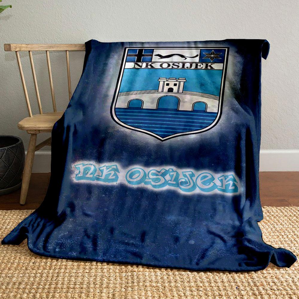 "NK Osijek Logo Design Blanket" Patterned blanket, flannel, suitable for all seasons, home decor, warm and cozy