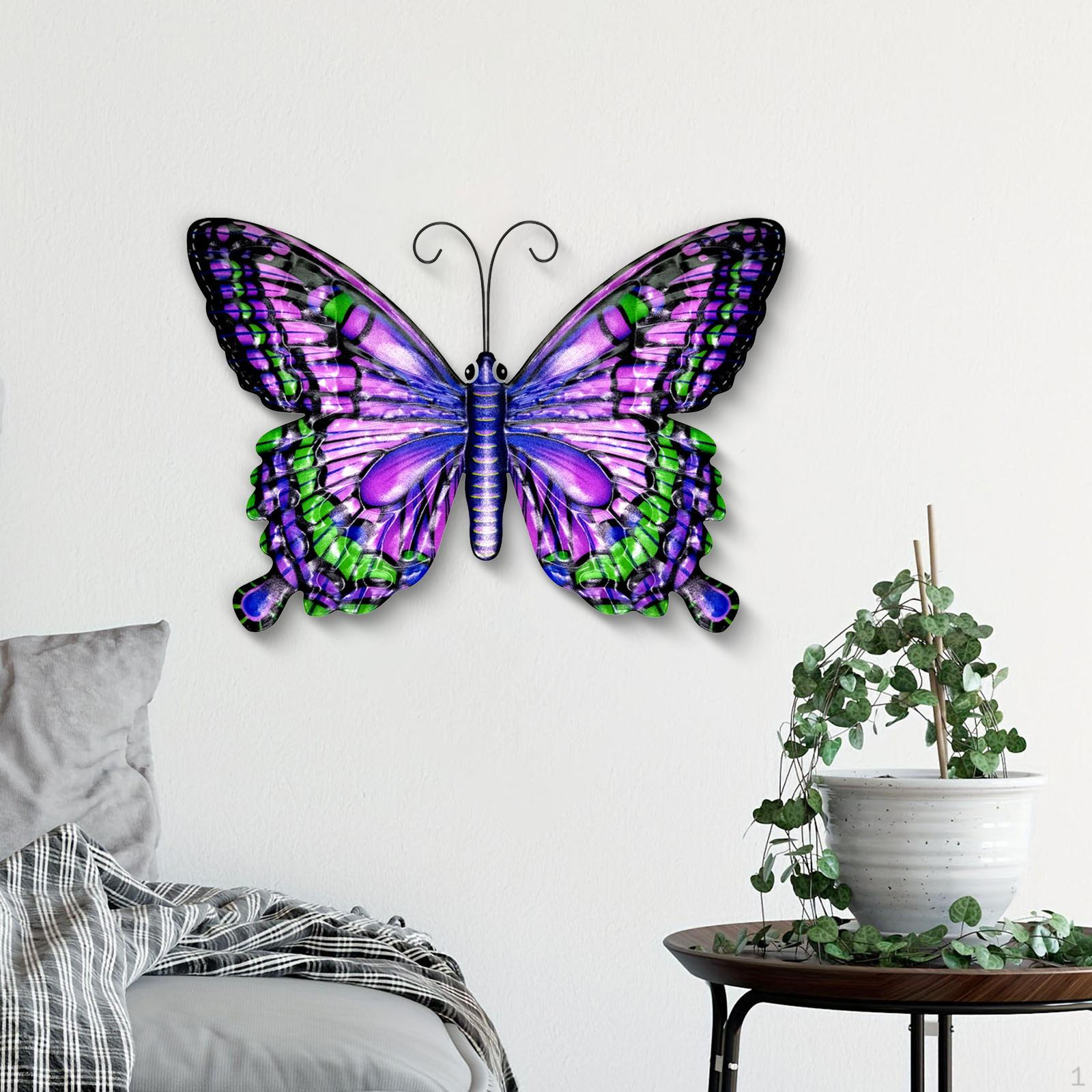 

Metal Butterfly Wall Outdoor Decor, Butterflies Art Sculpture, Purple, Wrought Iron
