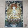 35"Thangka Embroidery Tibetan Buddhism silk Embroidery six arm Mahakala Vajra Buddha Thangka hanging screen Town house