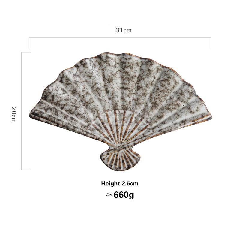 

Japanese sushi plate Fan shaped plate creative personalized snack plate Dim sum tray Hotel restaurant commercial tableware