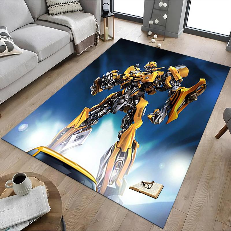 Transformers Bumblebee'S Power Carpet For Playroom Bedroom Living Room Sofa Home Decorkids Game Area Rug Nonslip Floor Mat