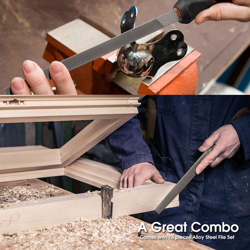 Woodworking Rasps with PVC Handle Wood Polishing Burr Removing File Woodworking Tool Round