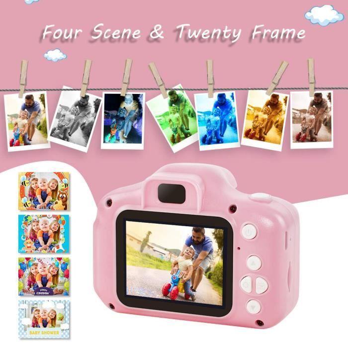 Appareil Photo pour Enfant - Kids Mate - Ecran 2,0 Pouces HD - 8MP/1080P - Carte TF 32 Go - Rose