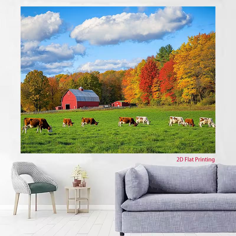 2D Countryside Fall Harvest Rural Pasture Photography Backdrop Decor
