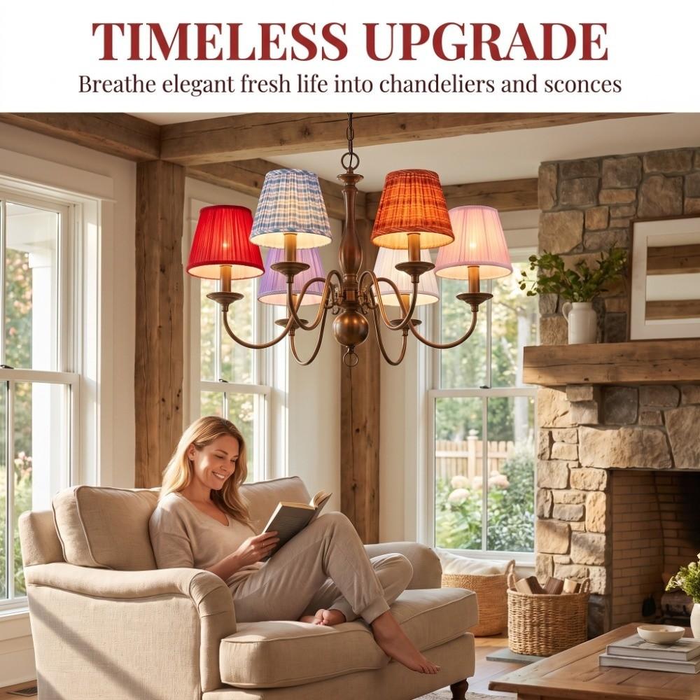 20/25cm Cloth Lamp Shade E27 Chandelier Lampshade Modern Table Lamp Cover Candle Chandelier