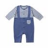 De Made In Japan Knit Coveralls for Baby Baby Warm for Boys and [Cream Coco] Denim-like Overall-like Newborns, Babies, Clothes, Stripes, 70cm, 80cm,
